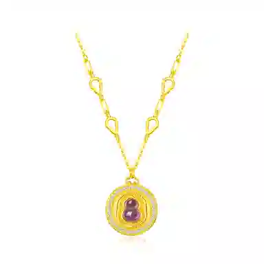 佐卡伊 葫芦 新中式轻奢旺财加强能量福禄双全 简约小众显白百搭锁骨链#好运天然 紫水晶 项链 女款