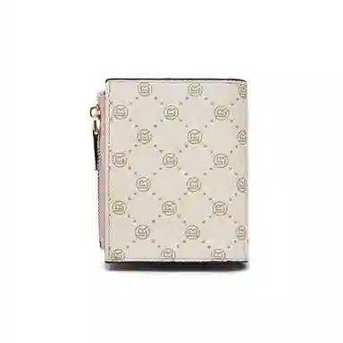 老人头 时尚满印小众设计高级感卡包多功能通勤钱夹 合成革 钱包 常规 女款 粉色