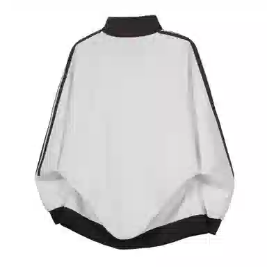 【Contrast学院风】蓝精灵 美式潮流教练服勋章字母印花撞色三条杠秋冬季立领拉链休闲拼接嘻哈设计感插肩袖开衫防风外套卫衣 男女同款