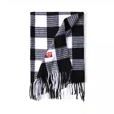 红豆 百搭保暖流苏加厚外搭 聚酯纤维 绒线围巾 男女同款情侣款