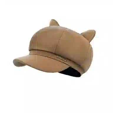 艾佳微 猫耳朵英伦复古日系卡通宽檐显脸小休闲百搭 聚酯纤维 贝雷帽 男女同款情侣款