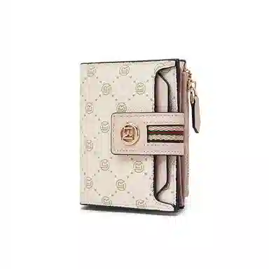 老人头 时尚满印小众设计高级感卡包多功能通勤钱夹 合成革 钱包 常规 女款 粉色