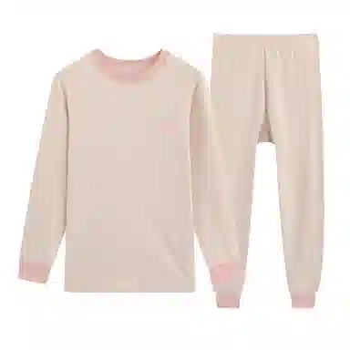 贴身领域 秋冬少女秋衣秋裤女士大童儿童中学生纯棉全棉毛衫初中高内衣保暖套装 女款