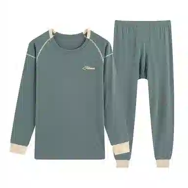 贴身领域 青少年青年秋衣秋裤大童初中高中学生内衣男士纯棉全棉保暖套装 男款