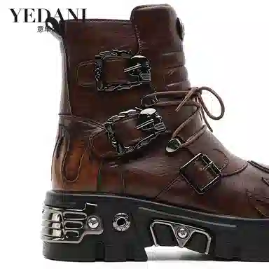 YEDANI Classic Skull Punk Boots