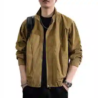 遨宇 美式复古休闲百搭猎装教练极简风百搭户外休闲工装夹克外套 男女同款