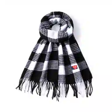 红豆 百搭保暖流苏加厚外搭 聚酯纤维 绒线围巾 男女同款情侣款