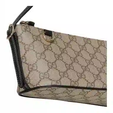Gucci GG Emblem Small Shoulder Bag Black Brown