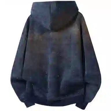 阿凡迪 美式复古高街满天星扎染潮流品牌签名字母校园风学生休闲百搭通勤无性别主义嘻哈街头宽松舒适重磅拉链外套开衫连帽卫衣 男女同款