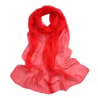 一米画纱 轻薄透气真丝雪纺窄长条长巾清新纯色简约百搭防晒拍照纱巾 桑蚕丝 丝巾 女款