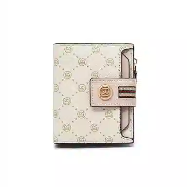 老人头 时尚满印小众设计高级感卡包多功能通勤钱夹 合成革 钱包 常规 女款 粉色