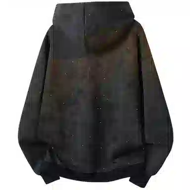 阿凡迪 美式复古高街满天星扎染潮流品牌签名字母校园风学生休闲百搭通勤无性别主义嘻哈街头宽松舒适重磅拉链外套开衫连帽卫衣 男女同款