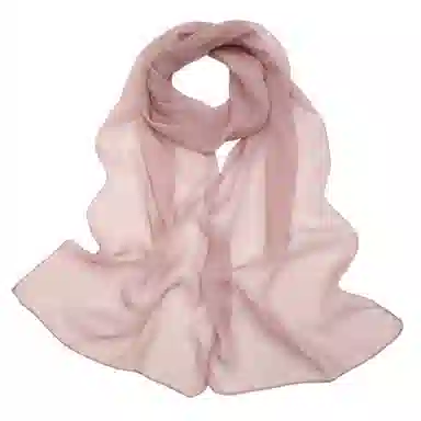 一米画纱 轻薄透气真丝雪纺窄长条长巾清新纯色简约百搭防晒拍照纱巾 桑蚕丝 丝巾 女款