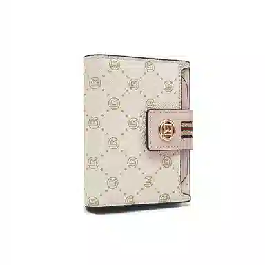 老人头 时尚满印小众设计高级感卡包多功能通勤钱夹 合成革 钱包 常规 女款 粉色