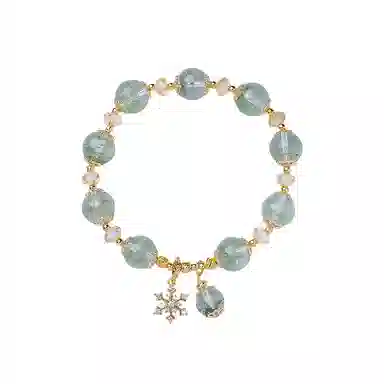 子婳 满天星雪花清透水润聚福剧场转运串珠小众设计轻奢时尚优雅简洁#好运 绿幽灵 手串 女款