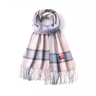 红豆 保暖百搭斜纹流苏外搭 聚酯纤维 绒线围巾 男女同款情侣款