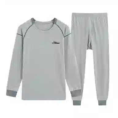 贴身领域 青少年青年秋衣秋裤大童初中高中学生内衣男士纯棉全棉保暖套装 男款