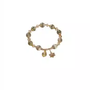 子婳 满天星雪花清透水润聚福剧场转运串珠小众设计轻奢时尚优雅简洁#好运 绿幽灵 手串 女款