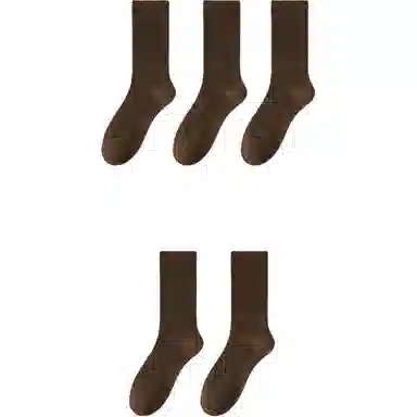 妮轻 羊毛春秋季搭配纯色简约中筒袜 女款