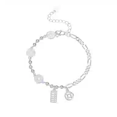 【S925纯银 财源滚滚】 七七银饰 钱币算盘 招财纳福马上有钱花 新中式盘缠平安福 轻奢好运钱币气质 通勤百搭  银 手链 女款