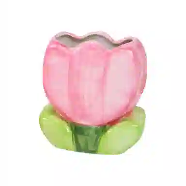 悦语花朵收纳杯陶瓷桌面可爱化妆刷架桌面置物架创意装饰筒