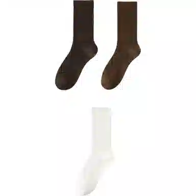 妮轻 羊毛春秋季搭配纯色简约中筒袜 女款