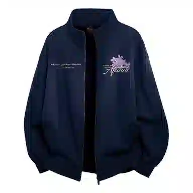 阿凡迪 美式高街复古时尚潮流创意个性简约花卉字母印花日常通勤休闲运动经典百搭长袖氛围感学院风纯色开衫外套卫衣 男女同款