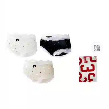 二三二三 蕾丝甜美冰丝纯欲风简约蝴蝶结短裤圆点凉感少女心防夹臀可爱舒适贴身裤日常百搭跑步健身三角内裤 女款