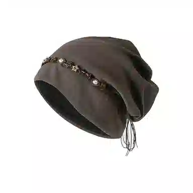 心水好物 新中式民族风复古五角星流苏高级感扎染串珠大头围小众设计 棉 帽子 女款