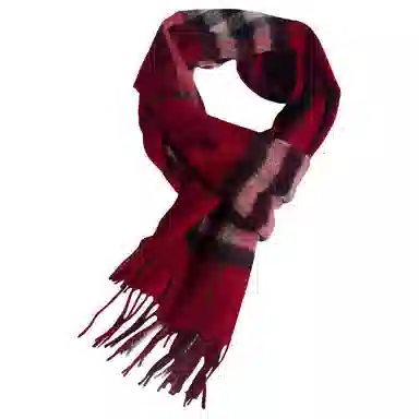 红豆 品牌格子条纹百搭 山羊绒 绒线围巾 男女同款情侣款