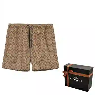 COACH SS23 Logo Drawstring Shorts Khaki