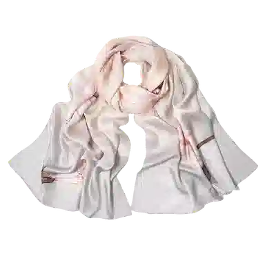 一米画纱 新潮国风优雅大方花卉图案柔软丝绸高档舒适真丝长巾东方丝语系列 桑蚕丝 丝巾 女款