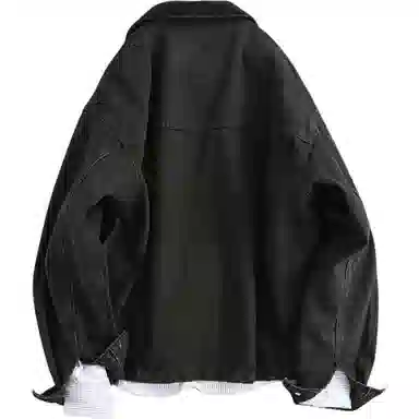 宫奴 日系休闲潮牌复古水洗做旧宽松灯芯绒翻领牛仔西装 男女同款