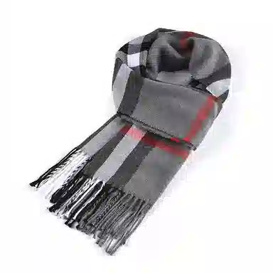 啄木鸟 英伦风经典百搭仿羊绒秋冬季保暖防寒时尚黑白格纹披肩户外防风骑行学生围脖脖套 绒线围巾 男女同款情侣款