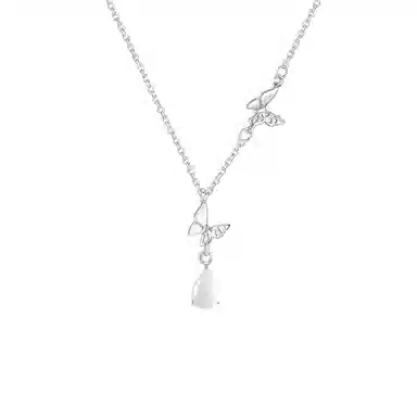 【S925银  蝶恋花滴】 福韵金 六桂福 蝴蝶水滴新中式国潮轻奢优雅简约高级百搭清新招桃花旺桃花#好运 玉髓 项链 女款