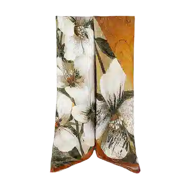 一米画纱 轻奢复古花卉图案花萝真丝喷绘优雅气质丝绸旗袍 桑蚕丝 丝巾 女款