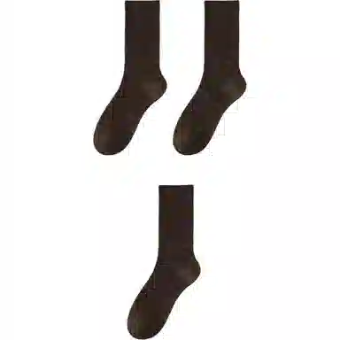 妮轻 羊毛春秋季搭配纯色简约中筒袜 女款