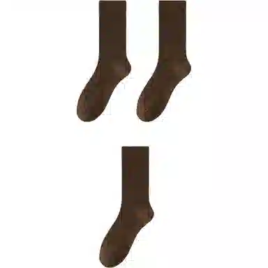 妮轻 羊毛春秋季搭配纯色简约中筒袜 女款