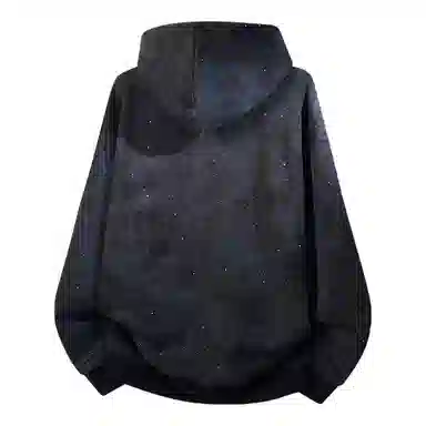 阿凡迪 满天星仿刺绣美式高街复古时尚潮流个性创意简约签名体胸口印花宽松日常通勤休闲运动经典百搭长袖氛围感套头连帽卫衣 男女同款