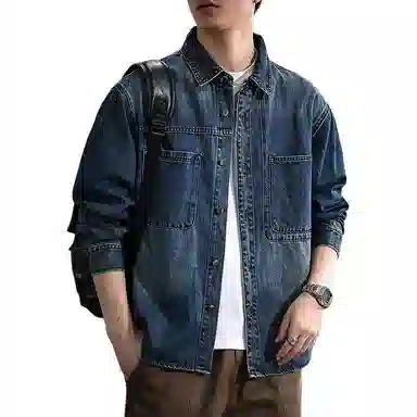 遨宇 美式复古经典休闲工装牛仔外套 男款