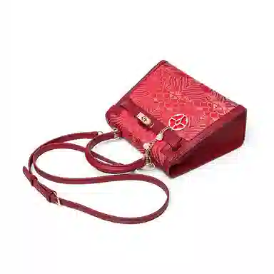 CLEVER& KETCH Embroidered PU Tote Bag Red