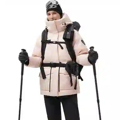 坦博尔 高保暖收腰短款长袖街头面包服羽绒服 女款