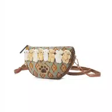 雅诗兰黛【定制化妆包】小花 萌熊爪趣 甜美  精致  典雅  可爱 公主风 约会  通勤 复古凌格帆布收纳包 便携