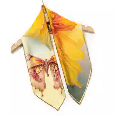 一米画纱 中式国风高雅山茶花系列斜纹中方巾双面西装领巾优雅 桑蚕丝 丝巾 女款