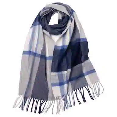 红豆 品牌格子条纹百搭保暖女款 羊毛 绒线围巾 男女同款情侣款