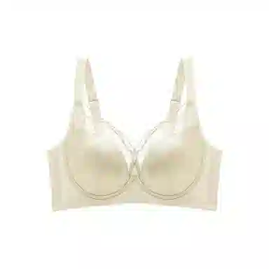 欧迪芬 超薄兔耳朵薄杯透气包容显瘦收副乳调整型女内衣软钢圈聚拢防下垂舒适无痕无压迫蚕丝抗菌文胸 女款