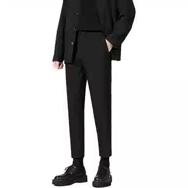 吉肯蒂 九分休闲西裤男秋季抗皱垂感修身直筒西装裤男士长裤 男款