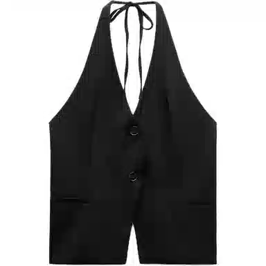 ZARA Halter V-Neck Tie Back Top