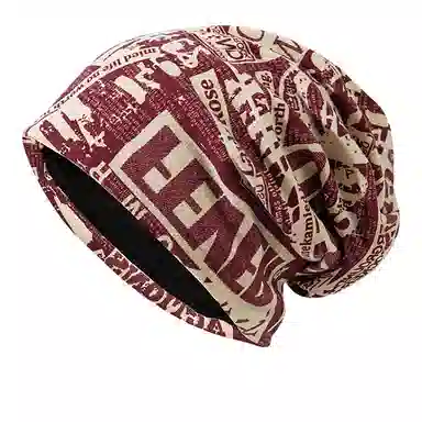 心水好物 美式画报印花复古风摩登个性套头户外出行堆堆帽 聚酯纤维 帽子 男女同款情侣款