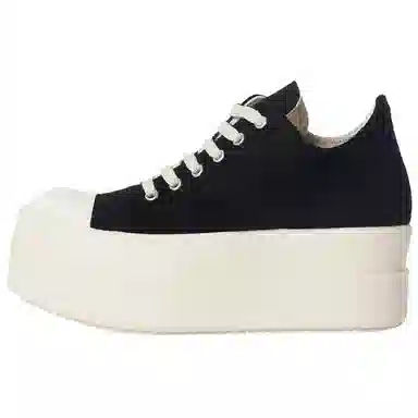 Rick Owens DRKSHDW Twill Platform Low Sneakers Black
